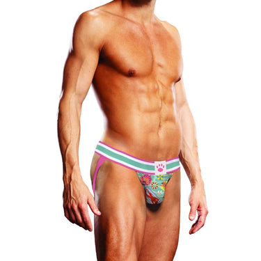 Prowler Swimming Jock strap Green and Pink